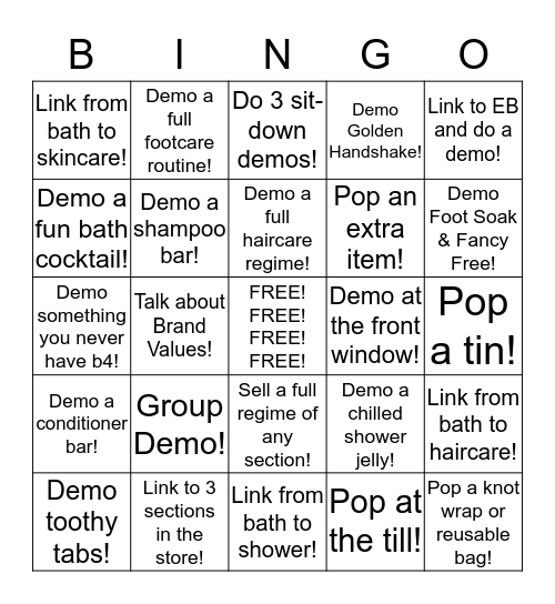 BINGO: LUSH EDITION!! Bingo Card