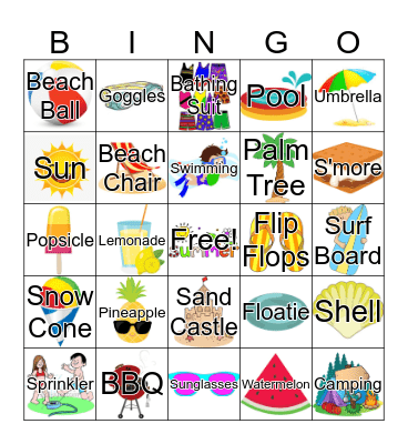 Summertime Bingo Card