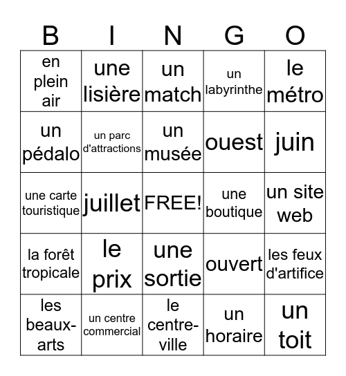 Montréal: L'aventure Bingo Card