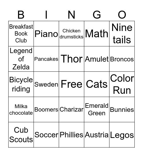Happy Birthday Stephen Bingo Card