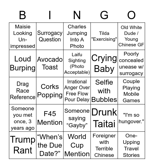 Kyle & Charles Baby Shower Bingo! Bingo Card