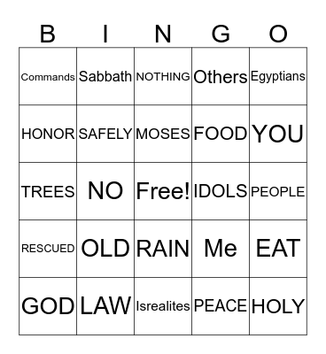God is Holy Bingo Card