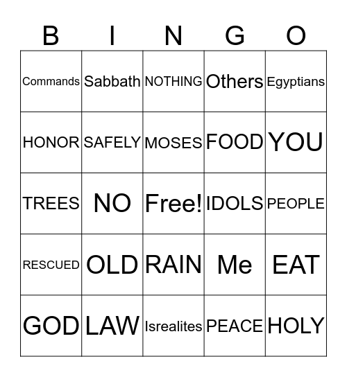 God is Holy Bingo Card