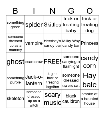 Halloween Bingo Card