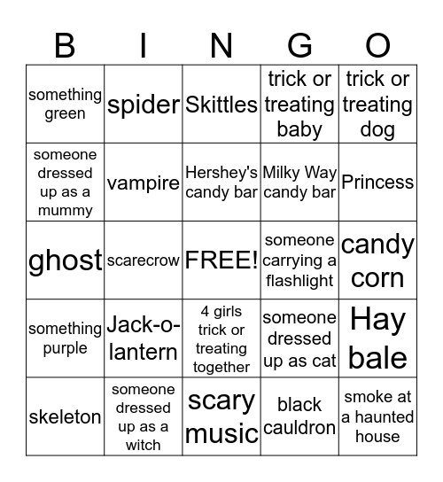 Halloween Bingo Card