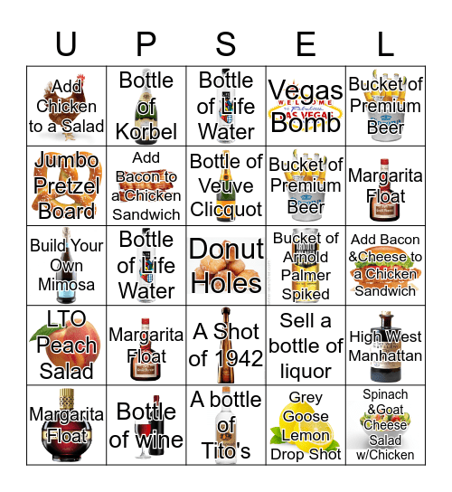 UPSELL! UPSELL!! UPSELL!!! Bingo Card