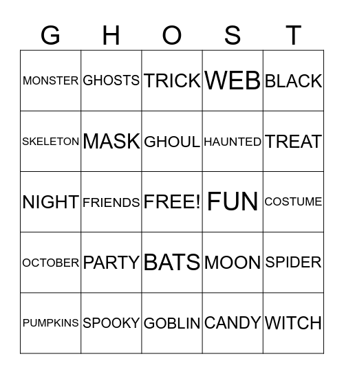 HALLOWEEN BINGO Card