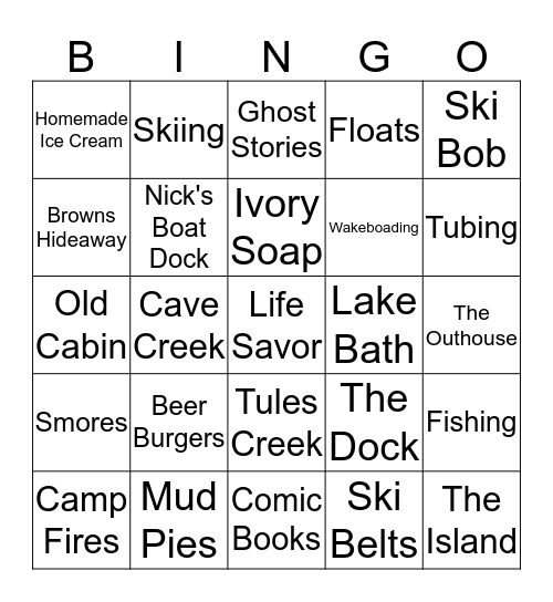 Lakehouse Bingo Card