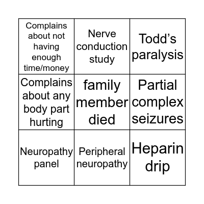 Mike Watts Bingo  Bingo Card