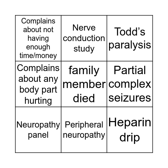 Mike Watts Bingo  Bingo Card