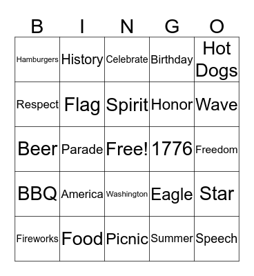 Independence Day Fun! Bingo Card