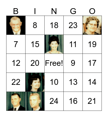Roloff Family Bingo Card
