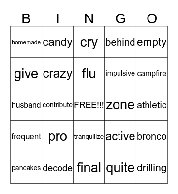 Wilson Book 5 Bingo Card