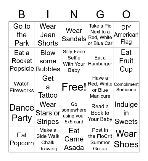 Holiday Bingo Card