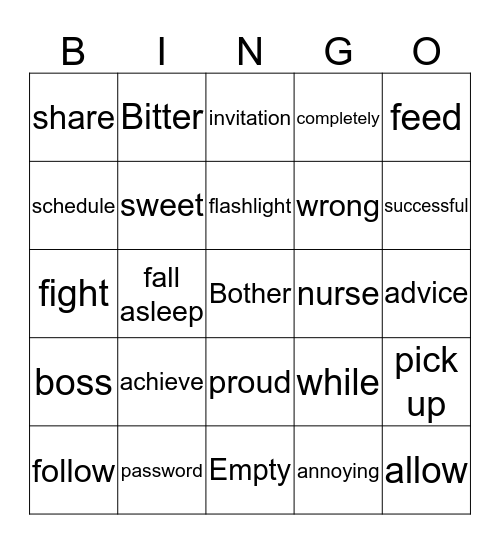 The greatest PFI Bingo Card