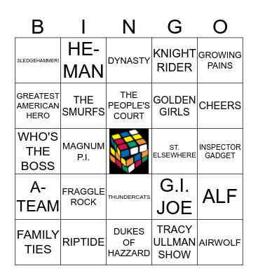SRP FINALE - 1980's TV THEMES Bingo Card