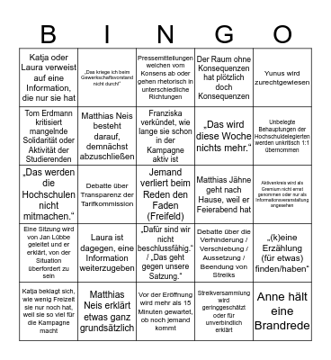 TV-STUD-Sitzungsbingo Card