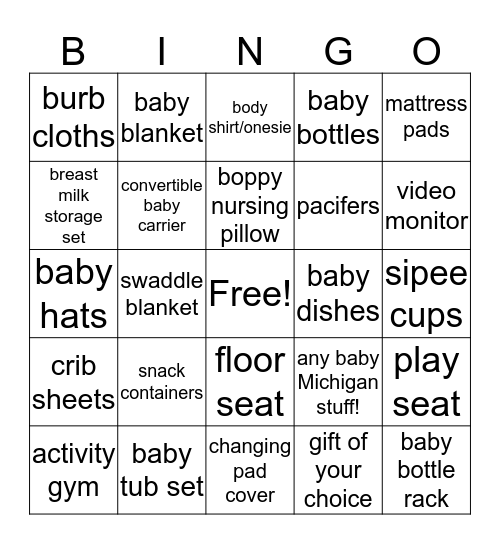 BABY SHOWER FOR CONNOR! Bingo Card
