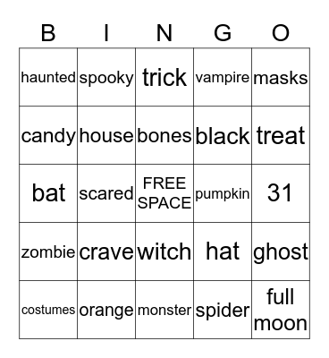 HALLOWEEN BINGO Card