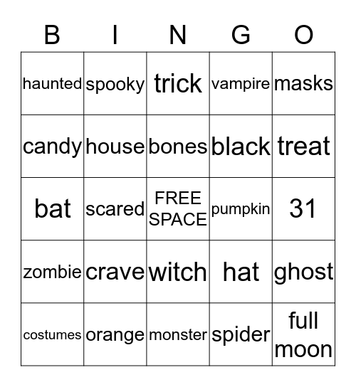 HALLOWEEN BINGO Card