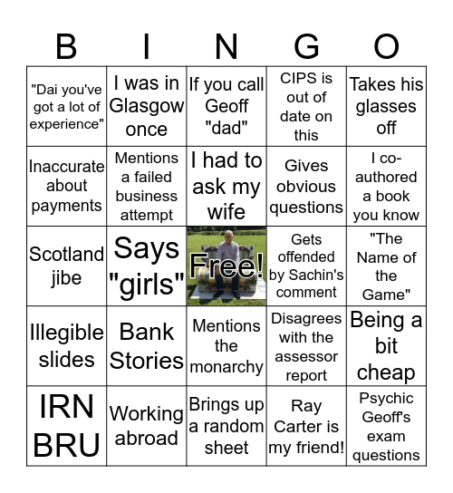 Geoff Bingo Card