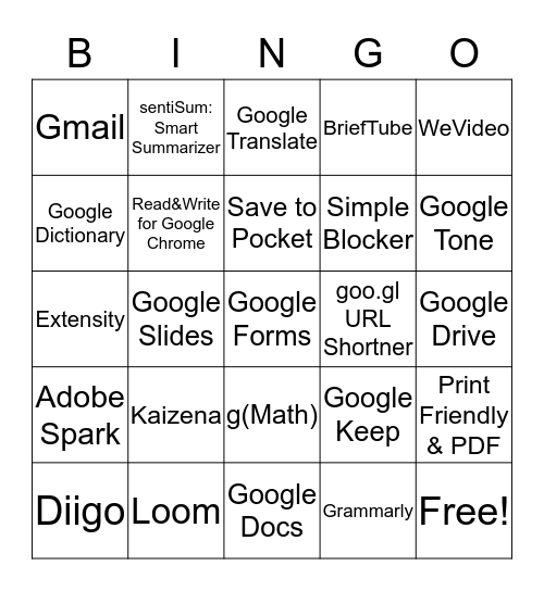 Just Google It Bingo Card