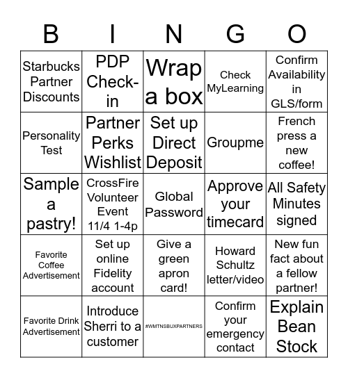 Partner Engagement Day! Bingo Card