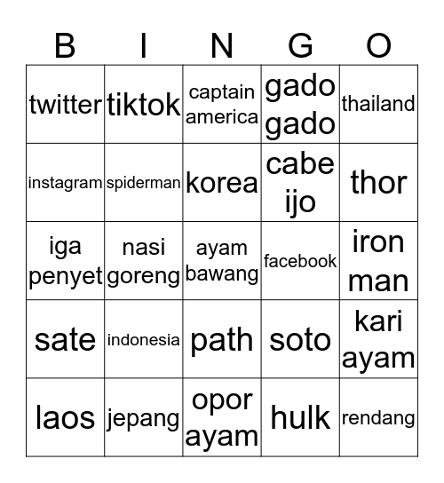 IQUEEN Bingo Card