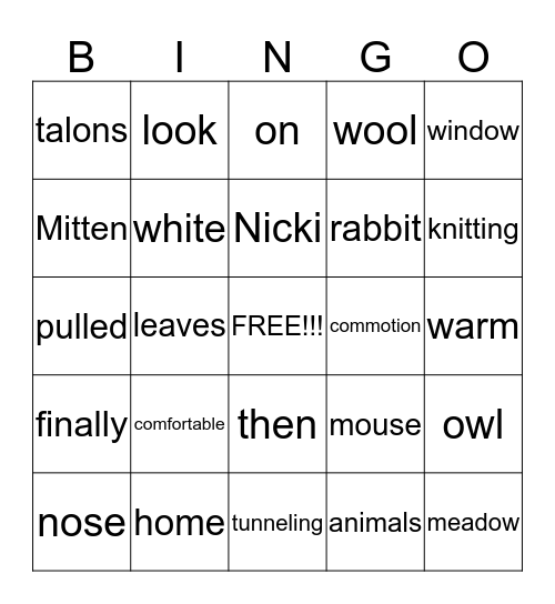 Phonemic Bingo  Bingo Card