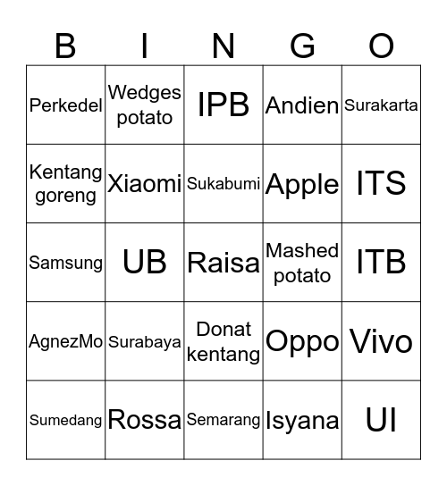Alyssa Bingo Card