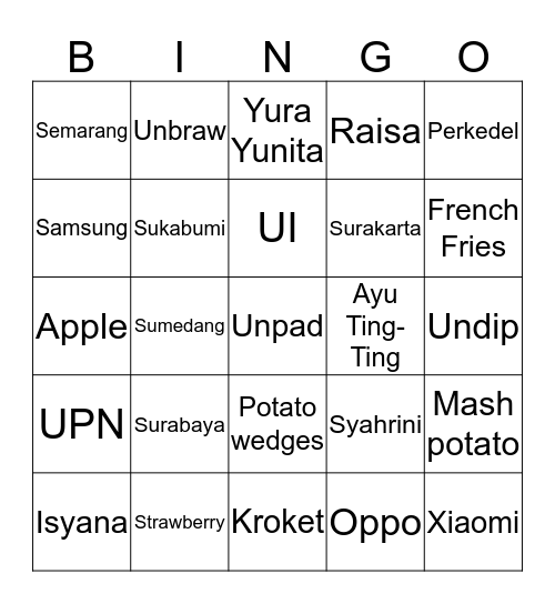 Ailsa Bingo Card