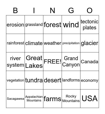 Chapter 3 Bingo Card