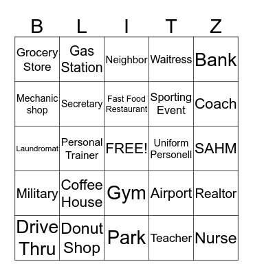 Blitz Bingo Card