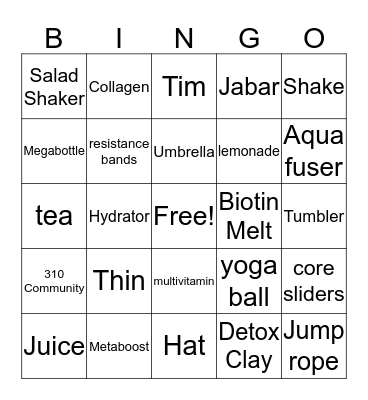 310 Nutrition! Bingo Card