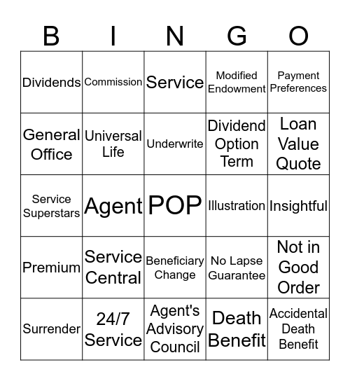 NYL Bingo Card