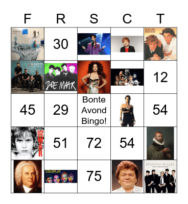 Frascanti Bingo 2018 Bingo Card