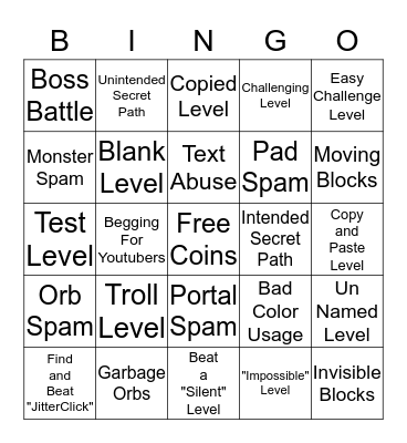 GD Bingo Card #2 Bingo Card