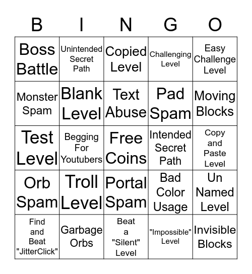 GD Bingo Card #2 Bingo Card