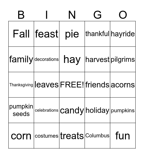 FALL BINGO Card