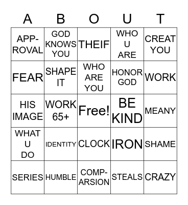 ABOUT Bingo Card