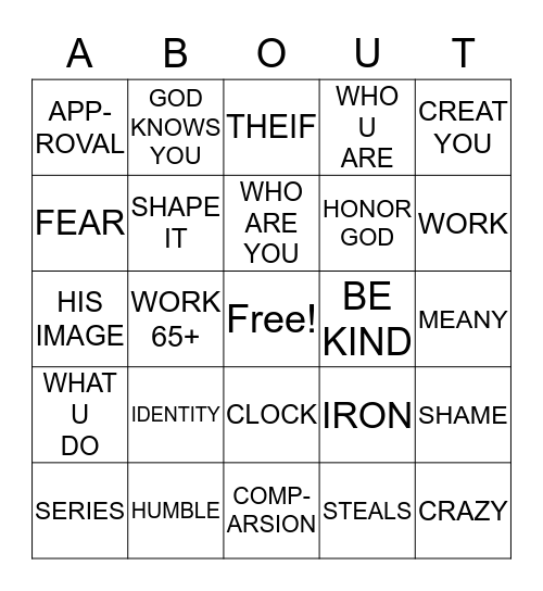 ABOUT Bingo Card
