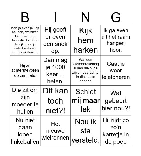 Maarten Ducrot Bingooooo Bingo Card