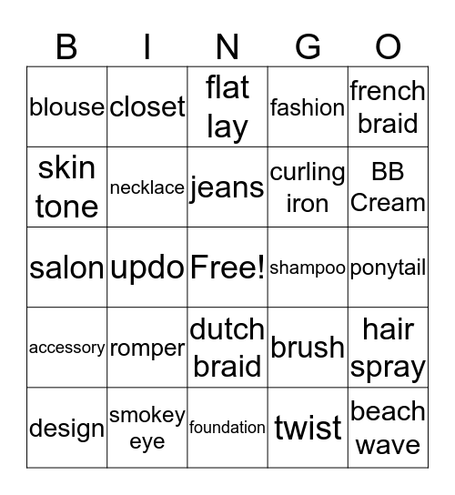 Summer of Style Bingo Card