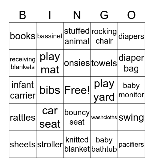 BABY BINGO Card