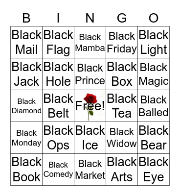 IN THE BLACK Bingo Card