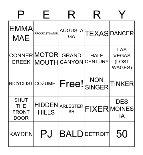 BIRTHDAY BINGO Card
