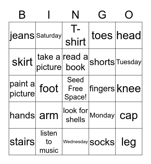 SM1b Vocabulary Review (Final) Bingo Card