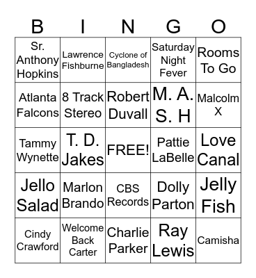 70's BINGO BASH Bingo Card
