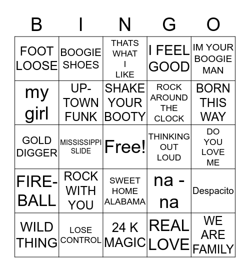 OLD AND NEW Bingo Card