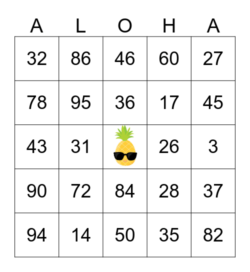 Creme de la Creme Summer Picnic Bingo Card